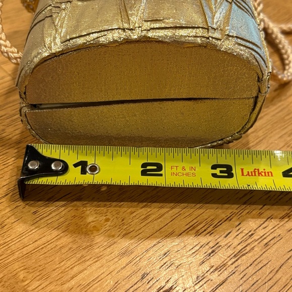 Vintage La Regale 1950’s 60’s Bright Gold Satin Clutch Crossbody Purse - Picture 10 of 11